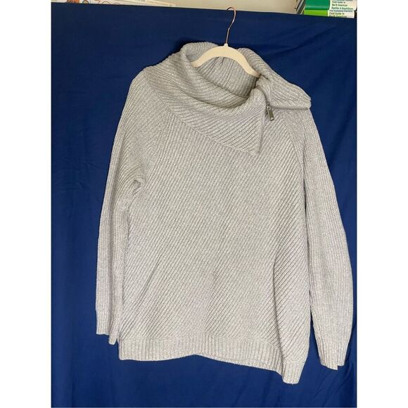 Talbots Grey Zipper Sweater M - Picture 1 of 8